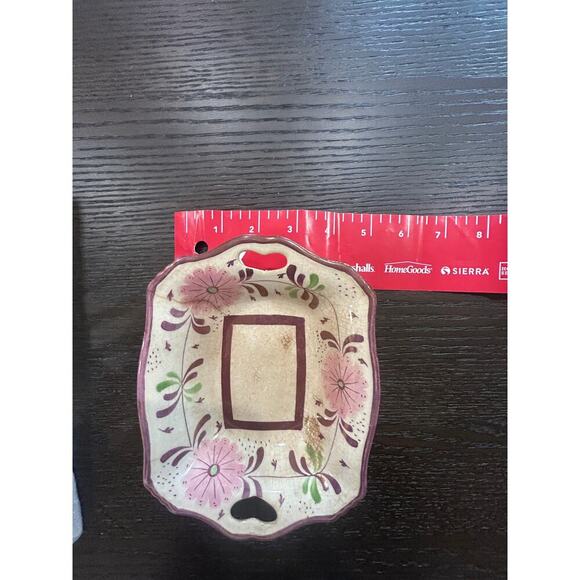 MARKED OLD CASTLE COPPER LUSTREWARE collectible dish Made in England handpainted - Picture 8 of 8